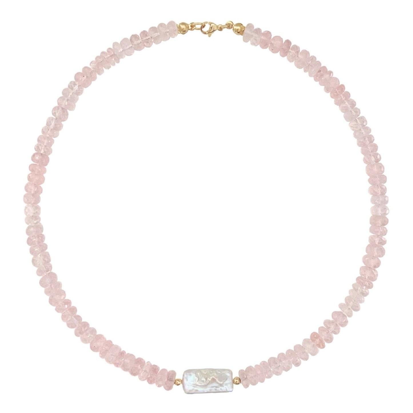 Rose Quartz Keshi Necklace