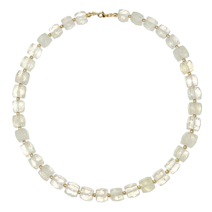 Lemon Quartz Cube Necklace