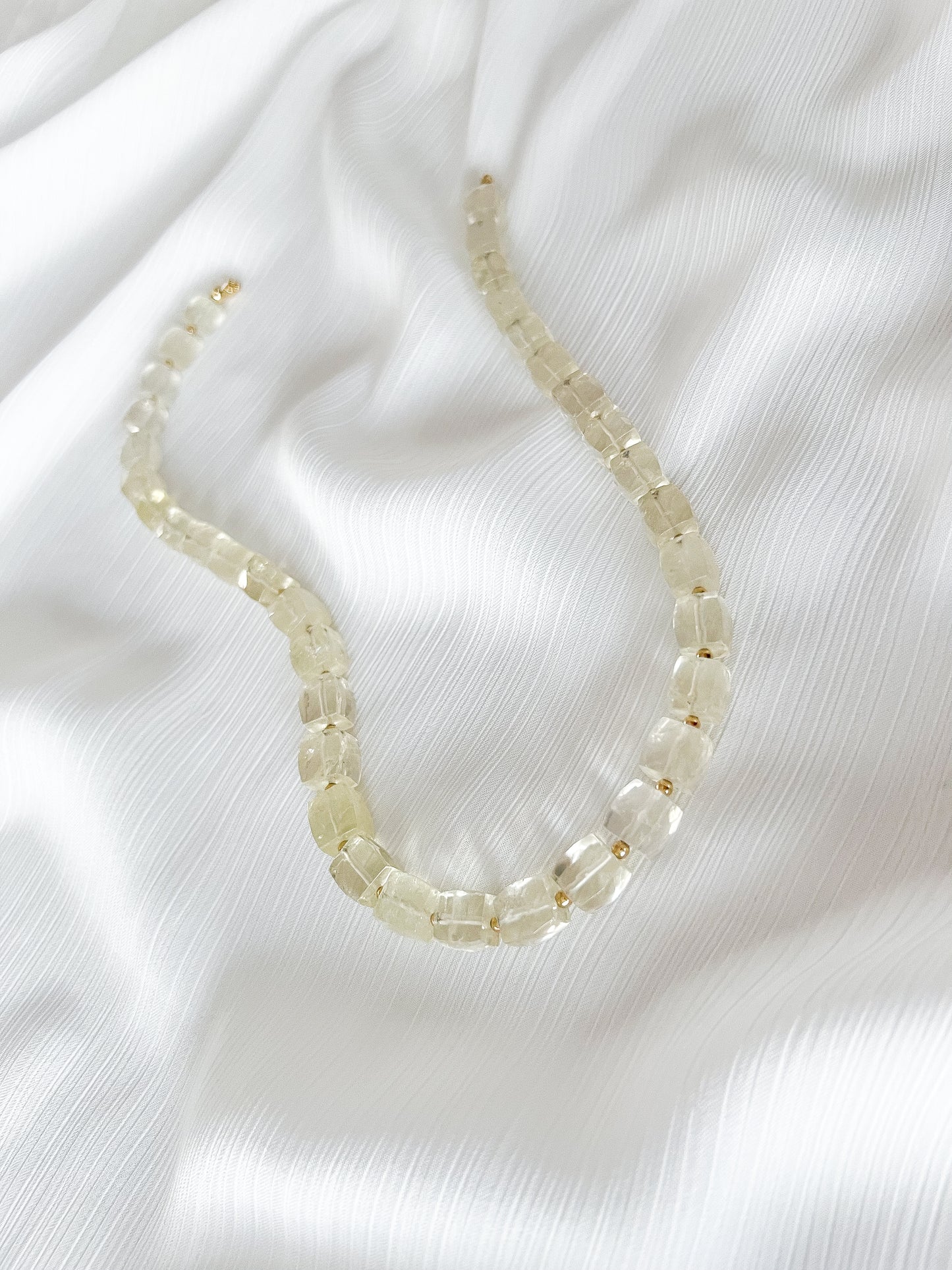 Lemon Quartz Cube Necklace