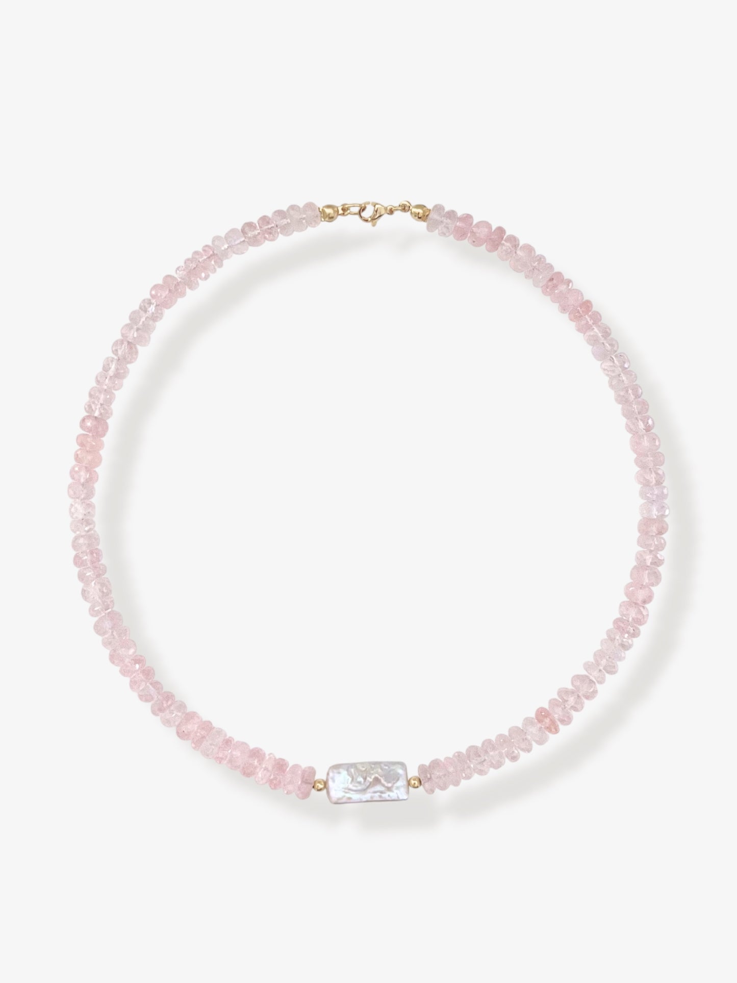 Rose Quartz Keshi Necklace